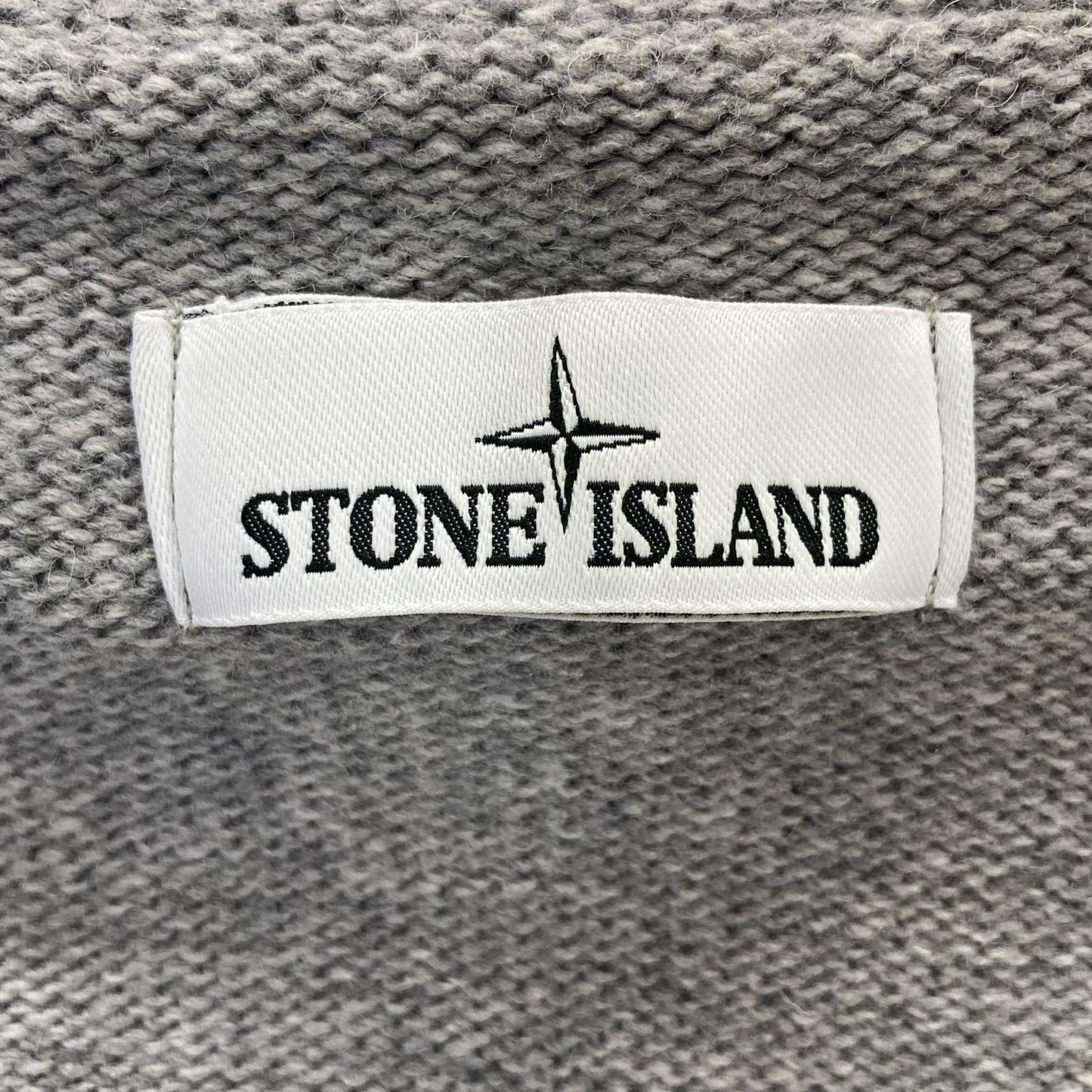 STONE ISLAND Stand Collar Wool Cardigan Gray Size M
