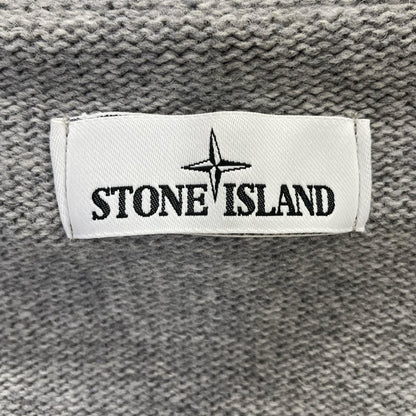 STONE ISLAND Stand Collar Wool Cardigan Gray Size M