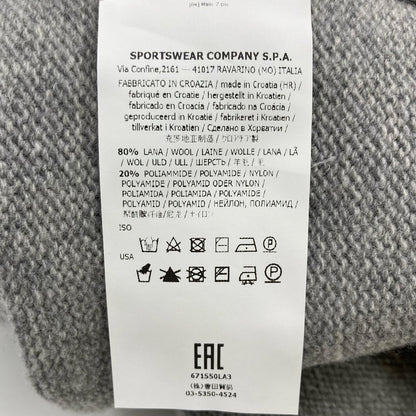 STONE ISLAND Stand Collar Wool Cardigan Gray Size M