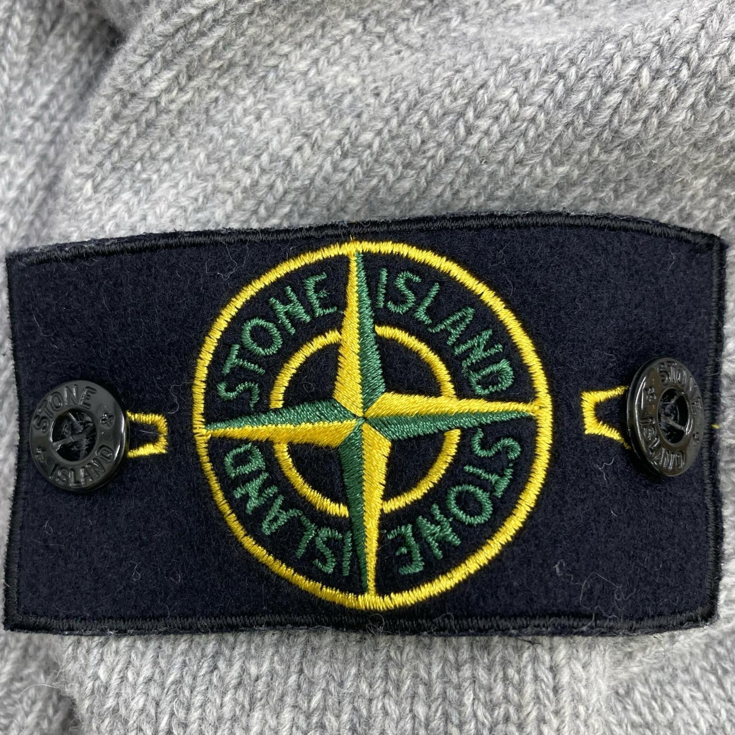 STONE ISLAND Stand Collar Wool Cardigan Gray Size M