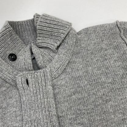 STONE ISLAND Stand Collar Wool Cardigan Gray Size M