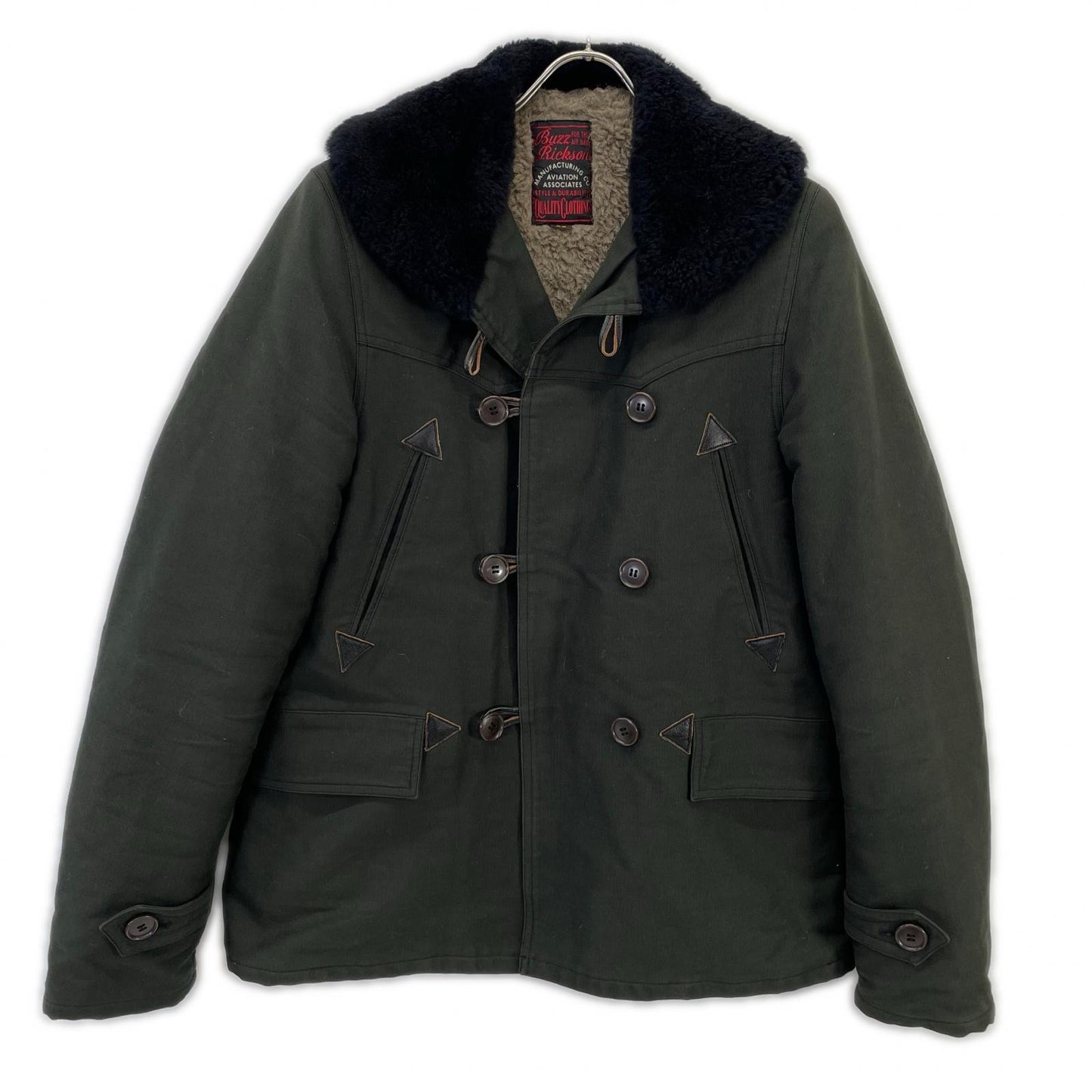 BUZZ RICKSON'S Khaki Cotton Coat Guard Style Jacket Size S