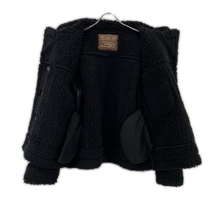 TMT Black Faux Leather Boa-Lined Jacket Size M