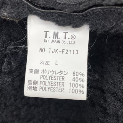 TMT Black Faux Leather Boa-Lined Jacket Size M