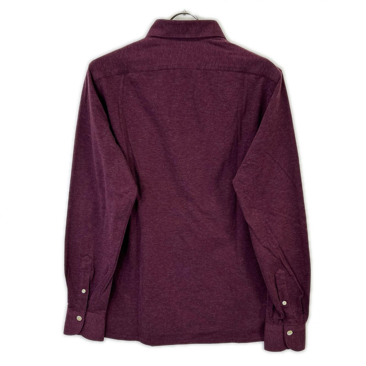 finamore Burgundy Cotton Cashmere Long Polo Shirt Size M