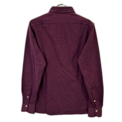 finamore Burgundy Cotton Cashmere Long Polo Shirt Size M