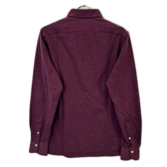 finamore Burgundy Cotton Cashmere Long Polo Shirt Size M