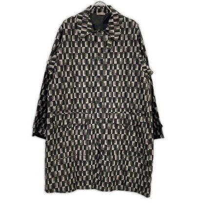 BOTTEGA VENETA Khaki Check Cotton Spring Coat Size 46