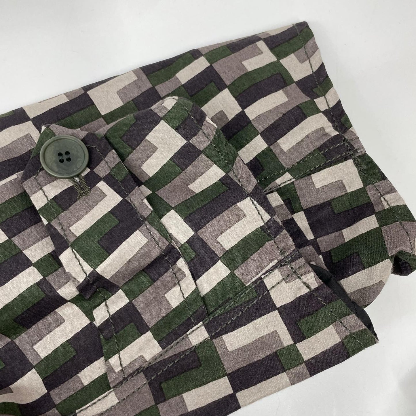 BOTTEGA VENETA Khaki Check Cotton Spring Coat Size 46
