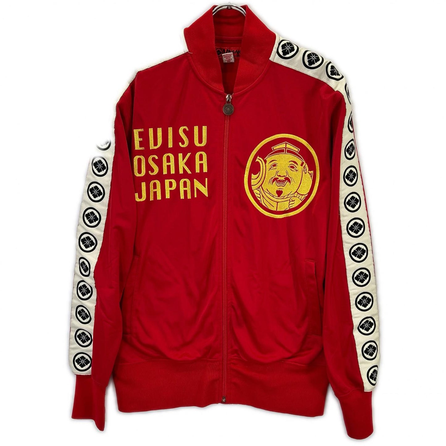EVISU Red YAMANE Striped Sleeve Track Jacket Size 40