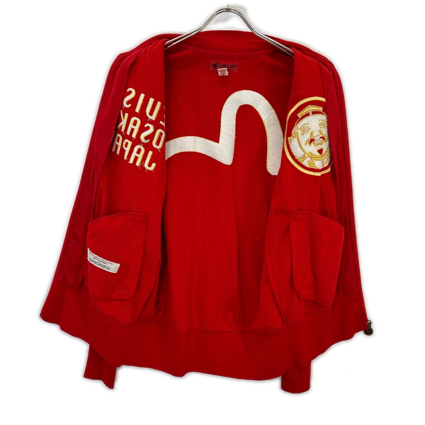 EVISU Red YAMANE Striped Sleeve Track Jacket Size 40