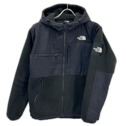 THE NORTH FACE Black Denali Hooded Fleece Jacket Poly Size M