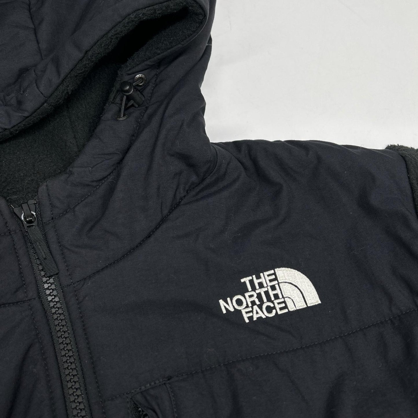 THE NORTH FACE Black Denali Hooded Fleece Jacket Poly Size M