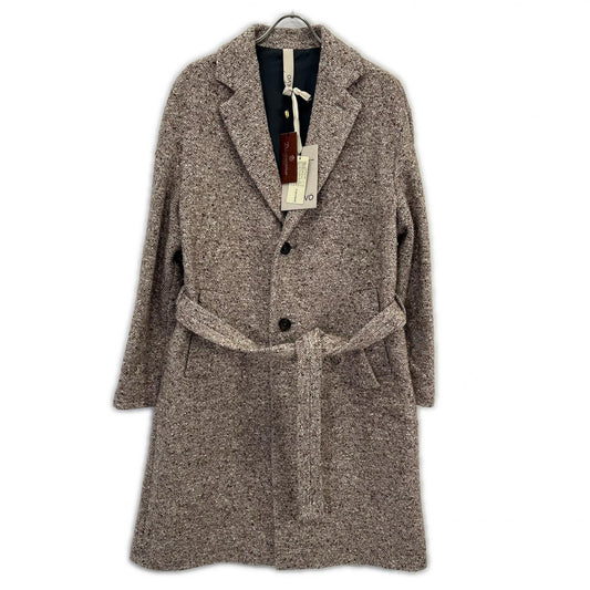 CISTERNINO Gray Brown Wool Belted Coat Size M