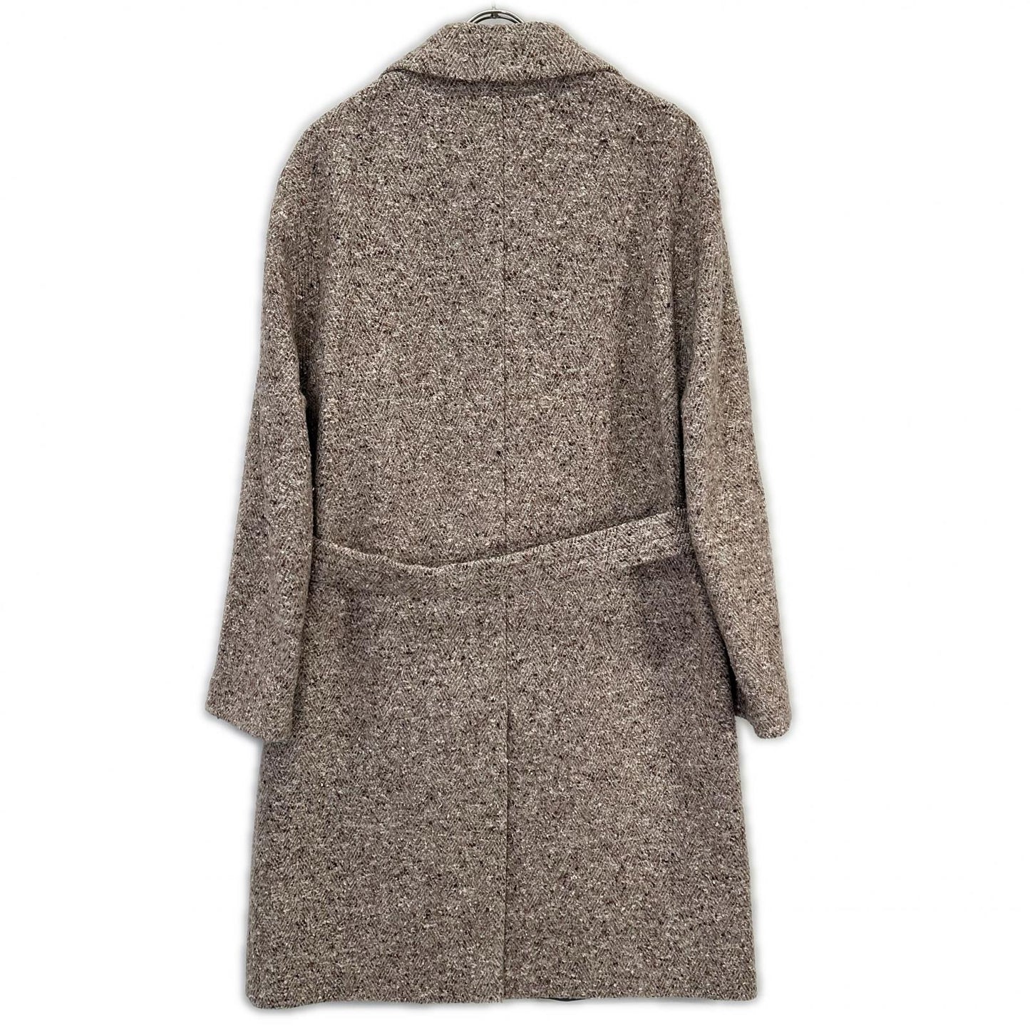 CISTERNINO Gray Brown Wool Belted Coat Size M