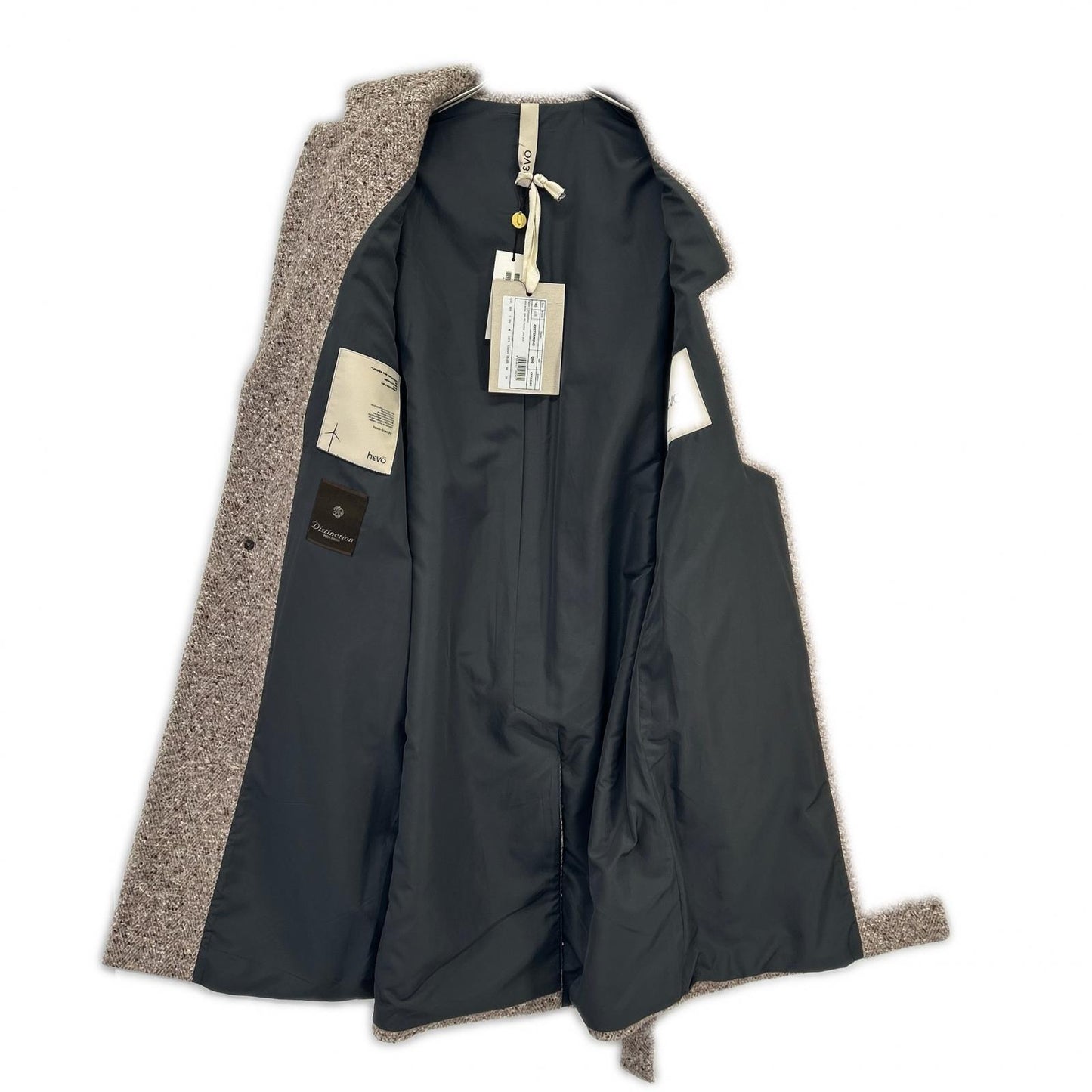 CISTERNINO Gray Brown Wool Belted Coat Size M