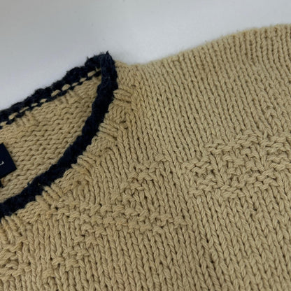 POLO RALPH LAUREN Ivory Flag Embroidered Cotton Knit Size L