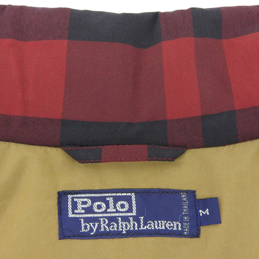 POLO RALPH LAUREN 90s Red Black Check Down Jacket Size M