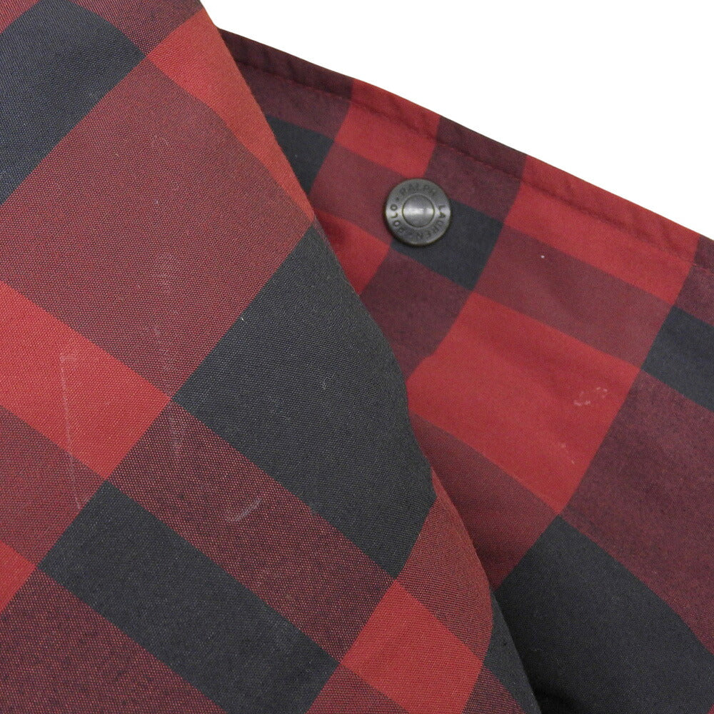 POLO RALPH LAUREN 90s Red Black Check Down Jacket Size M