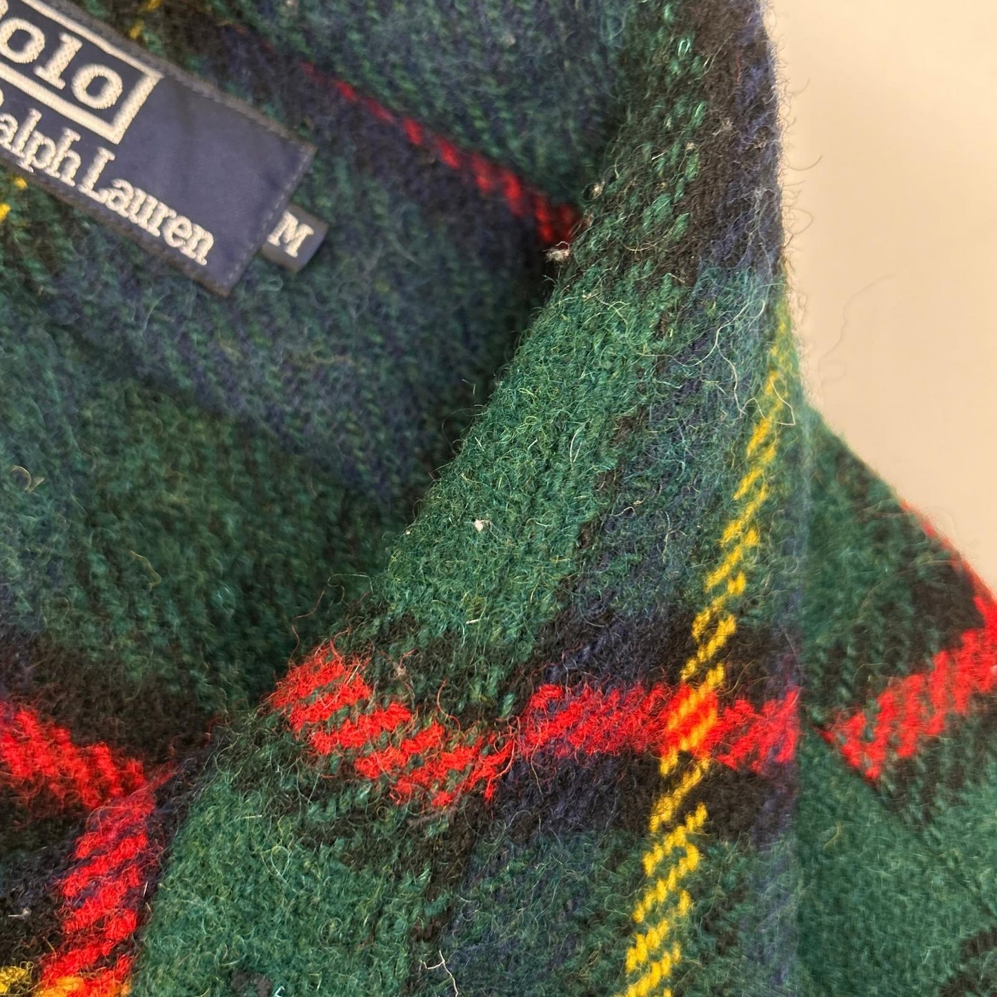 POLO RALPH LAUREN Navy Green Wool Block Shirt Jacket Size M