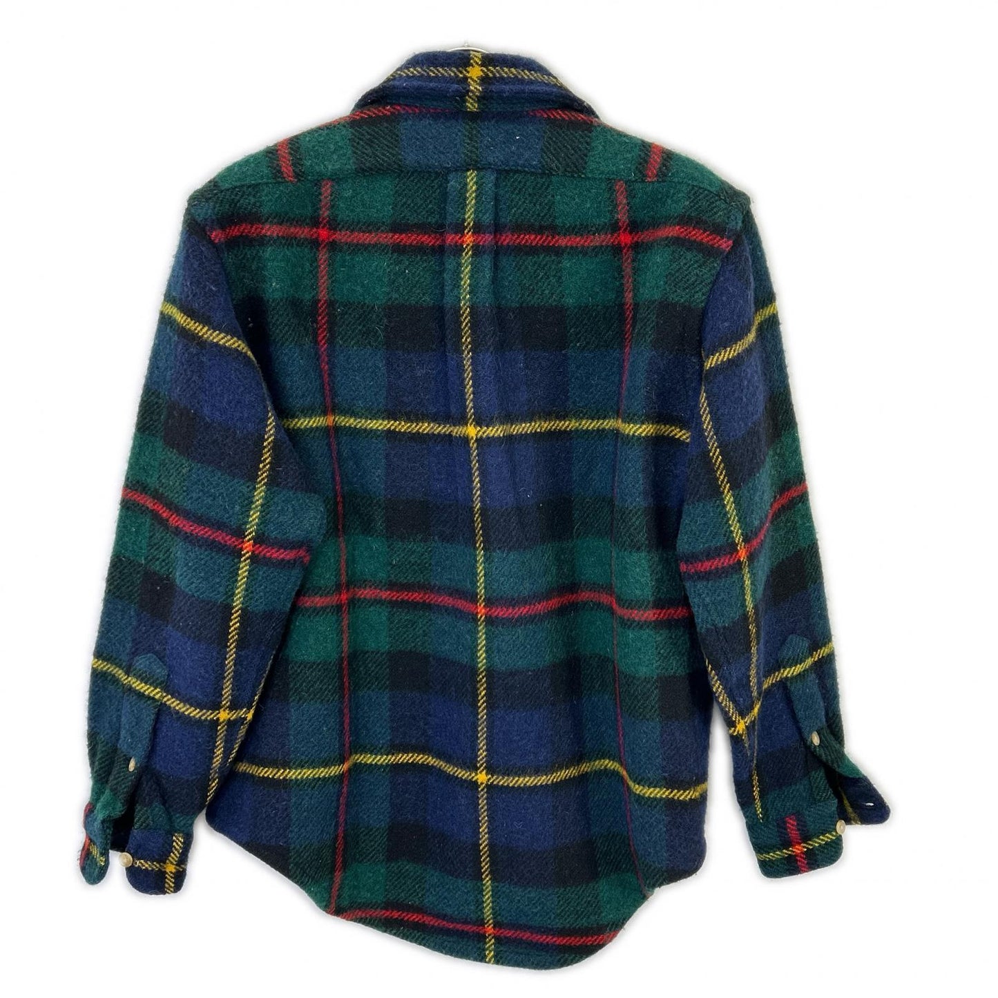 POLO RALPH LAUREN Navy Green Wool Block Shirt Jacket Size M