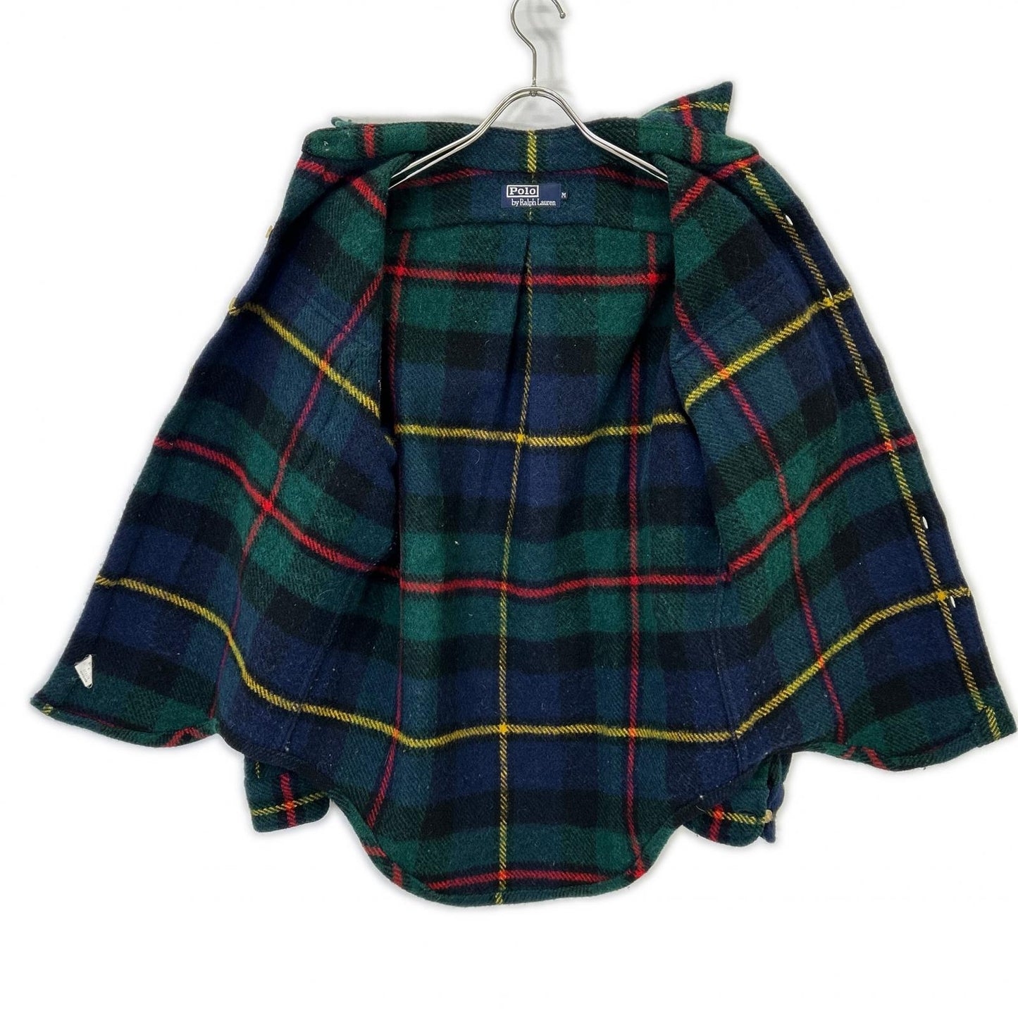 POLO RALPH LAUREN Navy Green Wool Block Shirt Jacket Size M