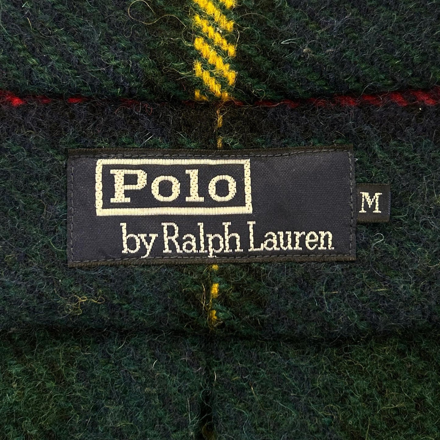 POLO RALPH LAUREN Navy Green Wool Block Shirt Jacket Size M