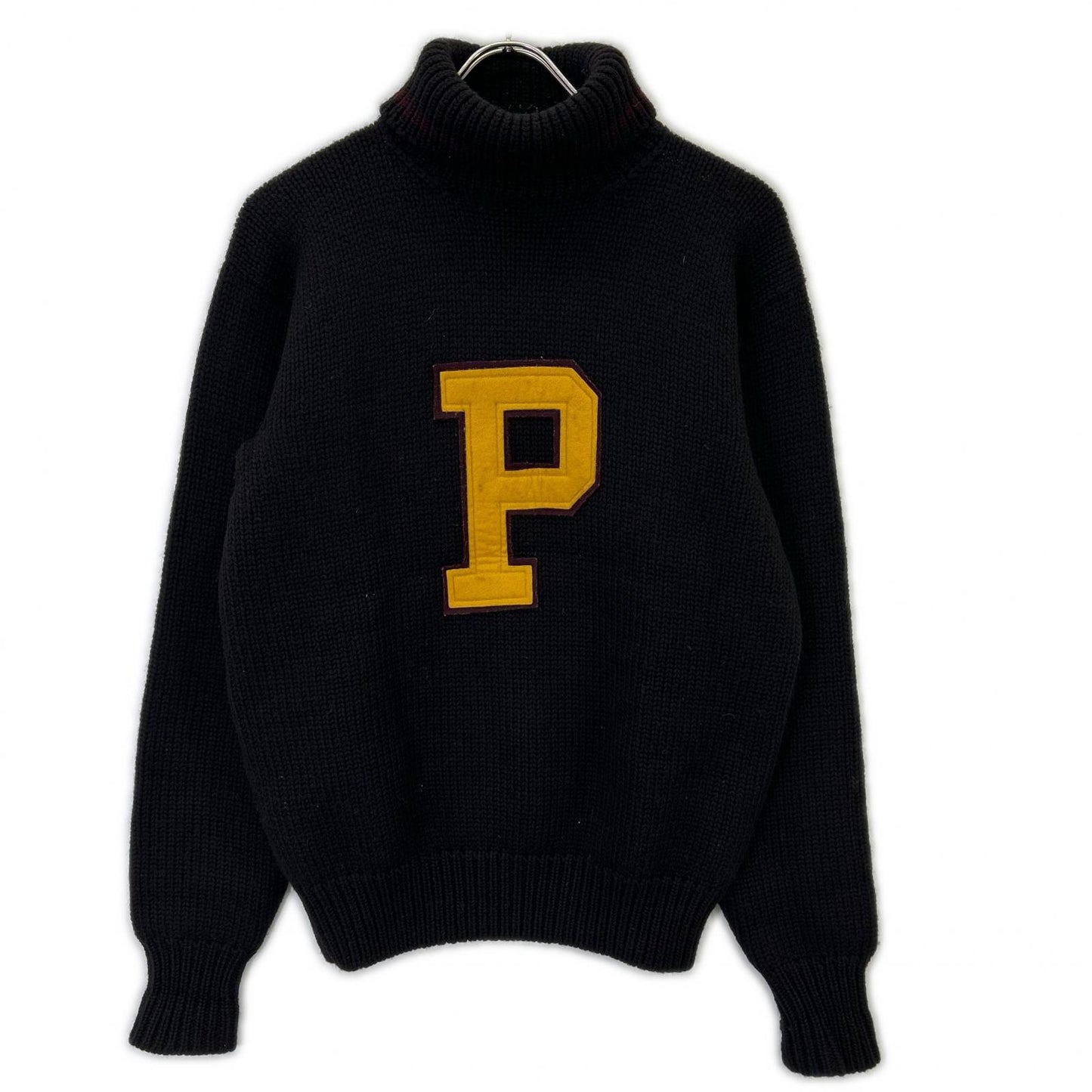 POLO RALPH LAUREN 90s Black P Logo Turtleneck Knit Size M