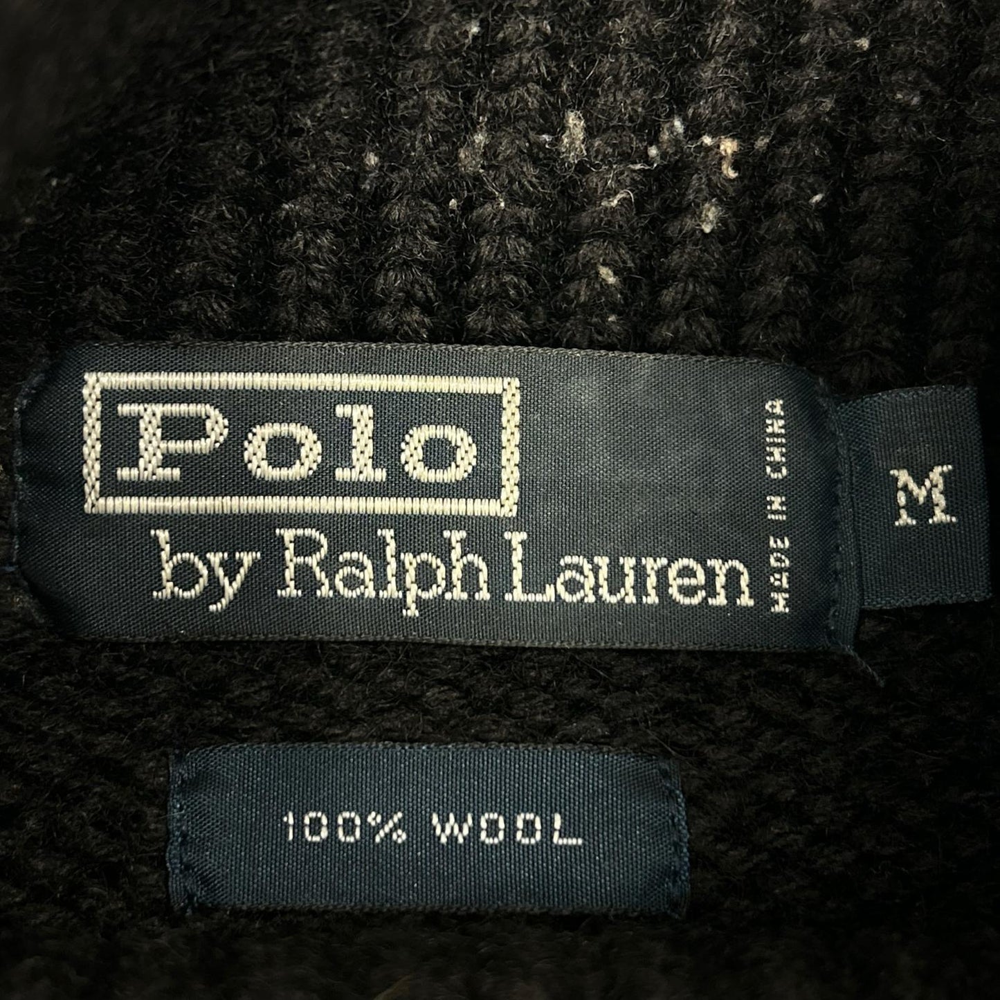 POLO RALPH LAUREN 90s Black P Logo Turtleneck Knit Size M