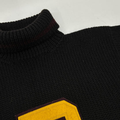 POLO RALPH LAUREN 90s Black P Logo Turtleneck Knit Size M