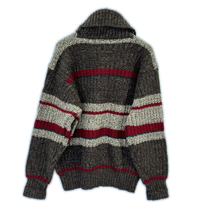 POLO RALPH LAUREN 90s Brown Wool Shawl Collar Knit Size L