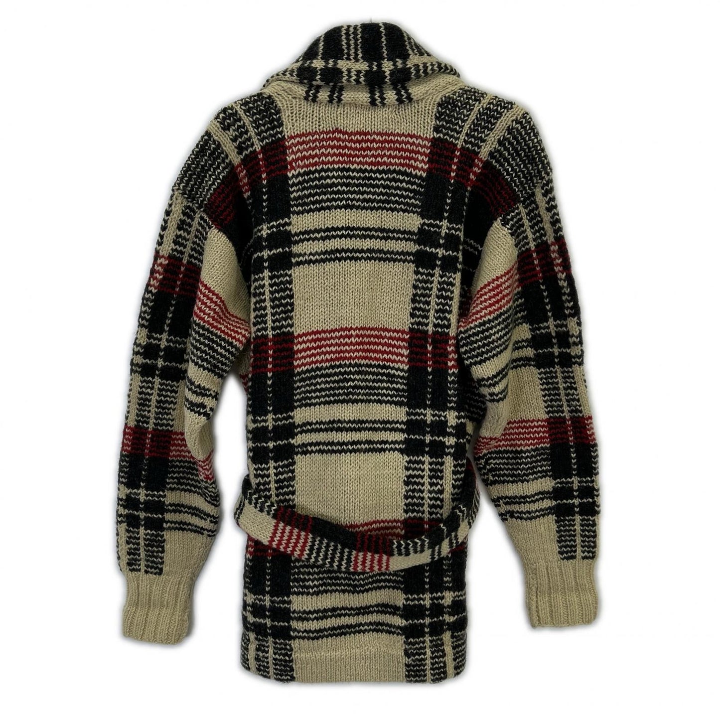 POLO RALPH LAUREN Multi Wool Check Pattern Cardigan Size L