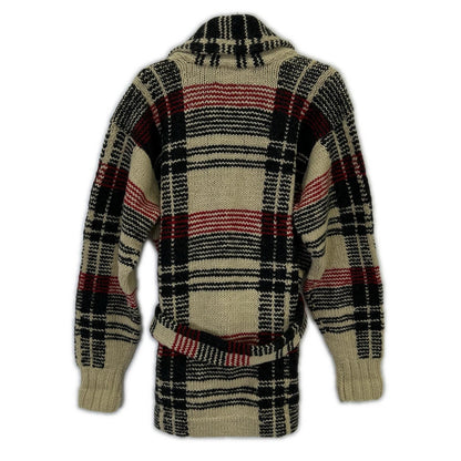 POLO RALPH LAUREN Multi Wool Check Pattern Cardigan Size L