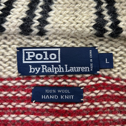 POLO RALPH LAUREN Multi Wool Check Pattern Cardigan Size L