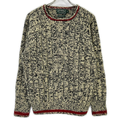 POLO COUNTRY Ivory Black Wool Crewneck Knit Size M
