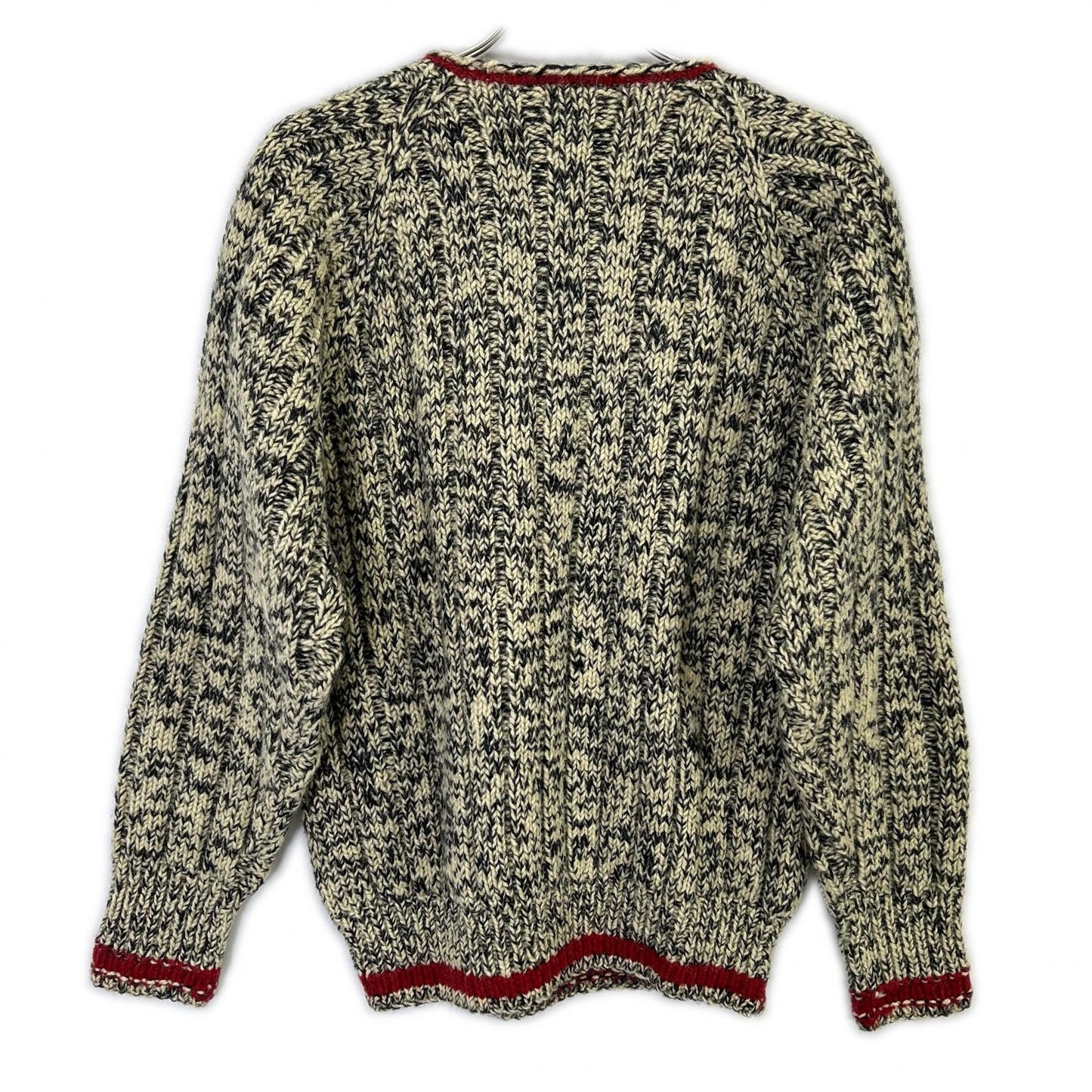 POLO COUNTRY Ivory Black Wool Crewneck Knit Size M