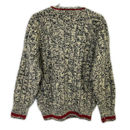 POLO COUNTRY Ivory Black Wool Crewneck Knit Size M