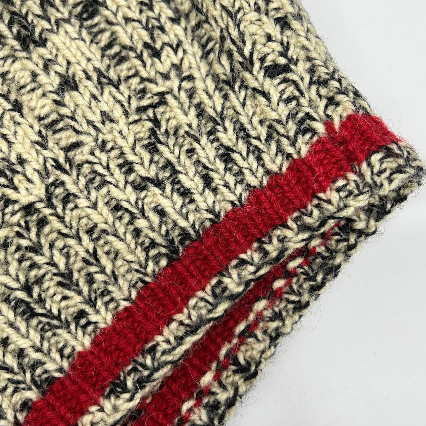 POLO COUNTRY Ivory Black Wool Crewneck Knit Size M