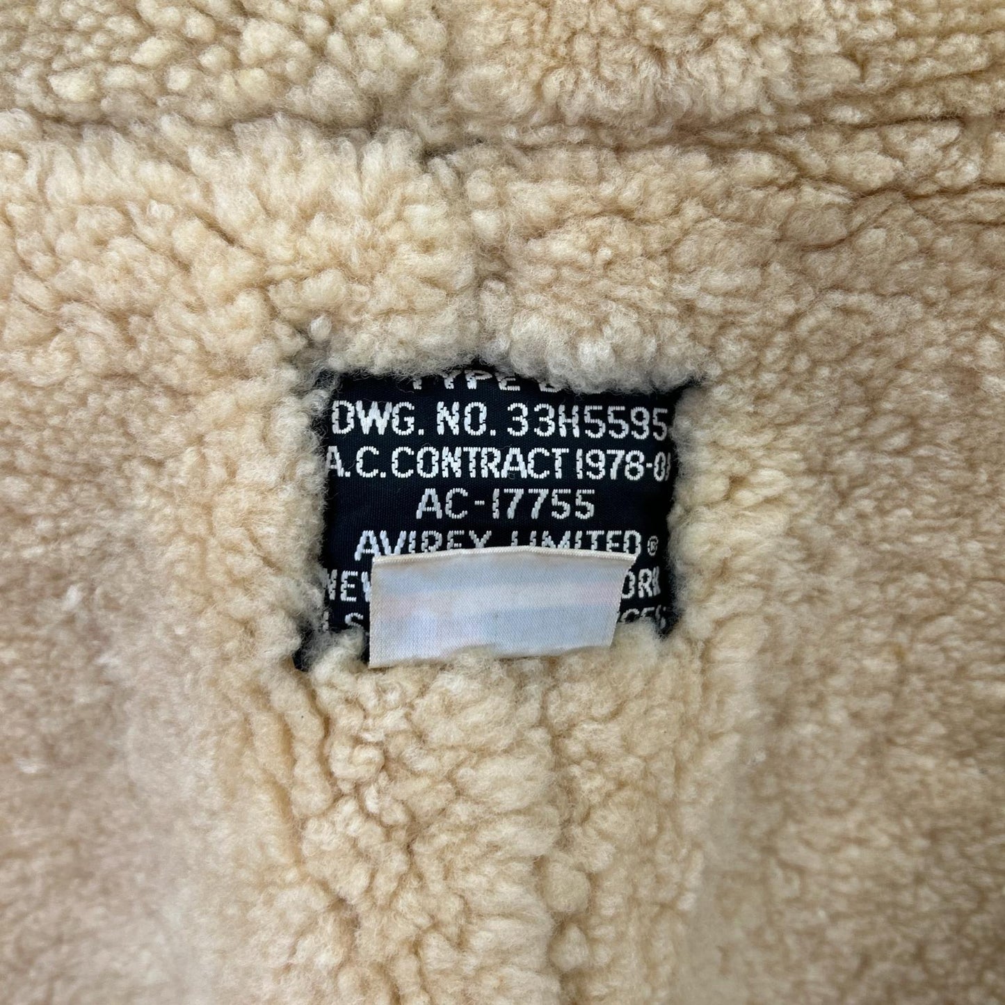 AVIREX B-3 Shearling Flight Jacket Brown Size 36