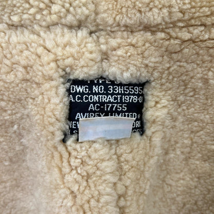 AVIREX B-3 Shearling Flight Jacket Brown Size 36
