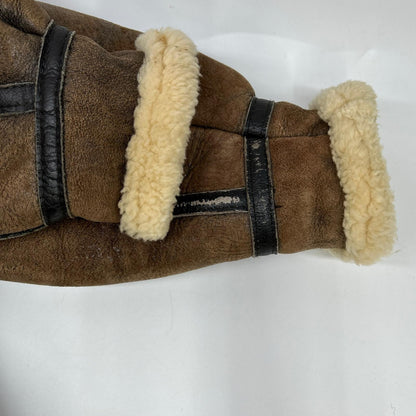 AVIREX B-3 Shearling Flight Jacket Brown Size 36