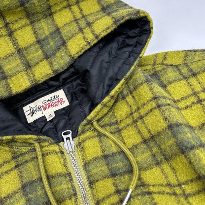 stussy 24AW Wool Plaid Work Jacket Green Size M