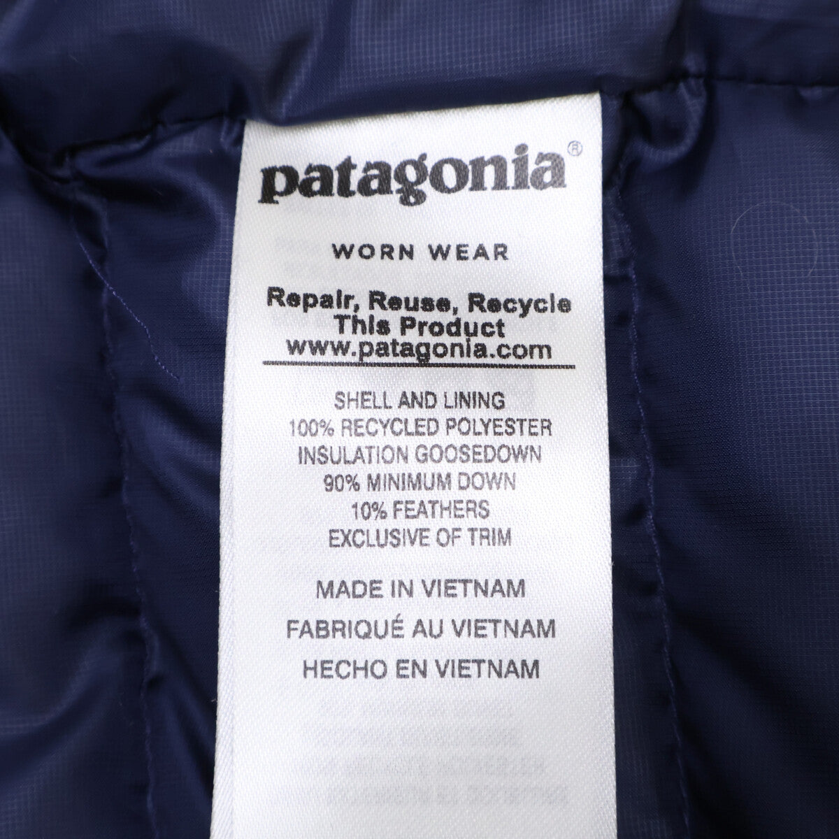 patagonia DOWN SWEATER VEST Nylon Vest Navy Size M