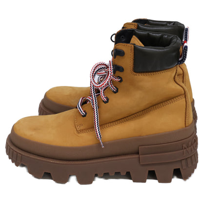 MONCLER MON CORP Lace-up Leather Boots Brown Size EU 41