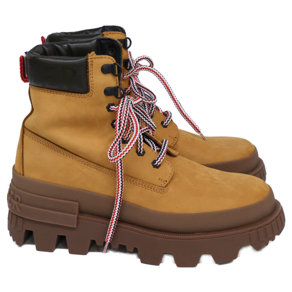 MONCLER MON CORP Lace-up Leather Boots Brown Size EU 41