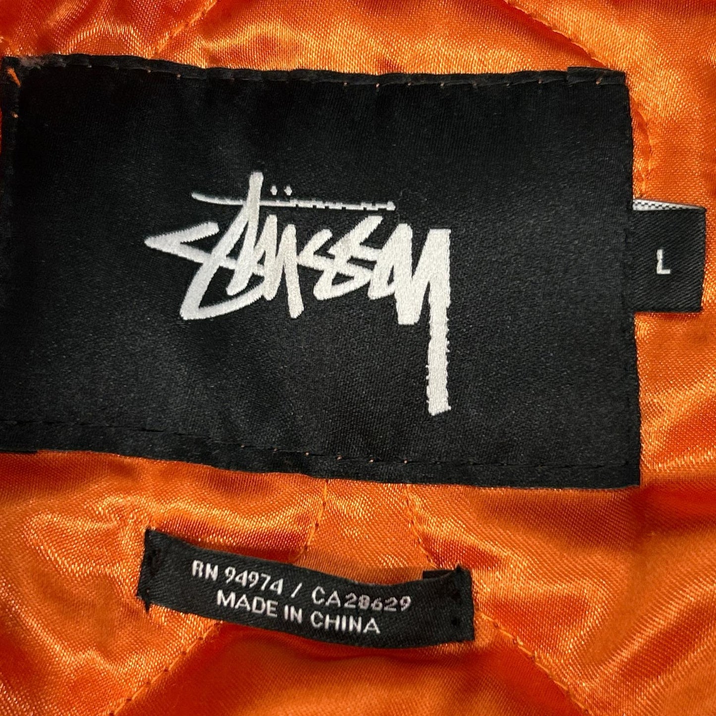 stussy MA-1 Flight Jacket Khaki Size L