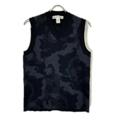 COMMEdesGARCONS SHIRT Black Wool Camo Vest Size S