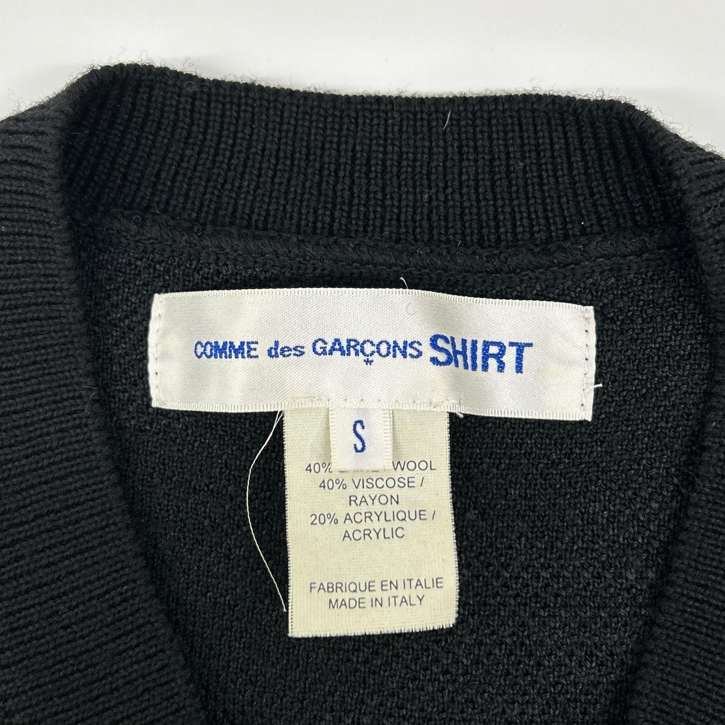 COMMEdesGARCONS SHIRT Black Wool Camo Vest Size S