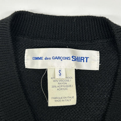 COMMEdesGARCONS SHIRT Black Wool Camo Vest Size S