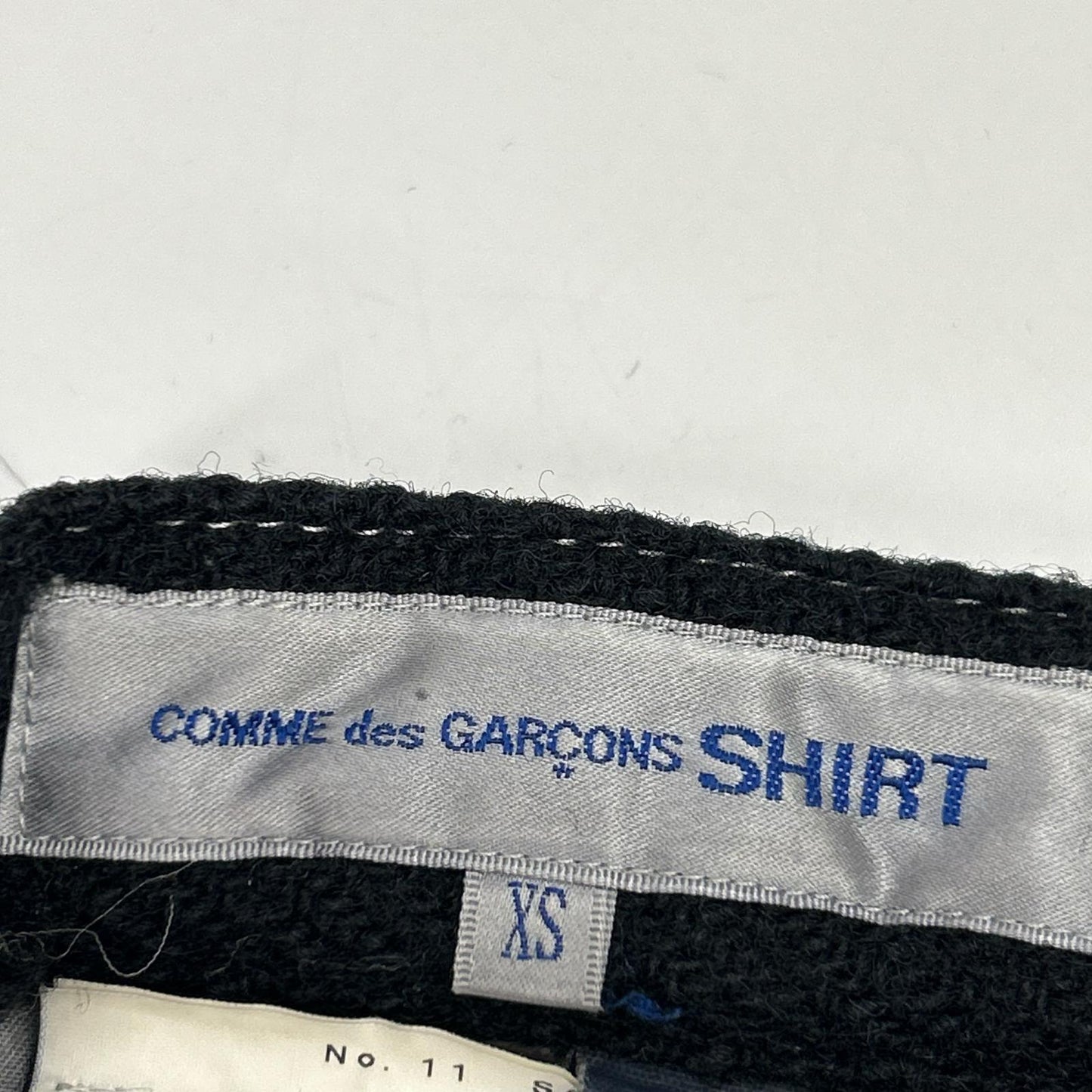 COMMEdesGARCONS SHIRT Black Tapered Wool Shirt Size XS